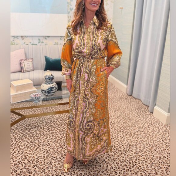 ALEMAIS paisley-print puff-sleeve maxi dress - Picture 1 of 12